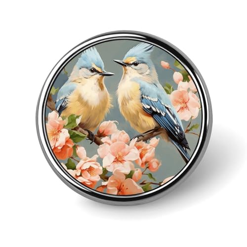 Runde Brosche mit Blumen- und Vogelmalerei, modische Revers-Krawattennadeln, leichte Metallbrosche für Männer und Frauen, Kostüm, dekoratives Accessoire Runde Brosche mit Blumen- und Vogelmalerei, modische Revers-Krawattennadeln, leichte Metallbrosche für Männer und Frauen, Kostüm, dekoratives Accessoire von Oudrspo