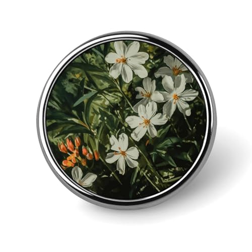 Runde Brosche mit Blumen und grünen Blättern, modische Revers-Krawattennadeln, leichte Metallbrosche, Abzeichen für Männer und Frauen, Kostüm, dekoratives Accessoire Runde Brosche mit Blumen und grünen Blättern, modische Revers-Krawattennadeln, leichte Metallbrosche, Abzeichen für Männer und Frauen, Kostüm, dekoratives Accessoire von Oudrspo