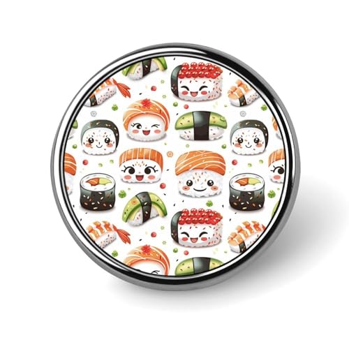 Runde Brosche mit Cartoon-Essen, Sushi, Kawaii, Anstecknadel, Revers, Krawattennadel für Damen und Herren, Büroangestellte, Lehrer, Dekoration Runde Brosche mit Cartoon-Essen, Sushi, Kawaii, Anstecknadel, Revers, Krawattennadel für Damen und Herren, Büroangestellte, Lehrer, Dekoration von Oudrspo