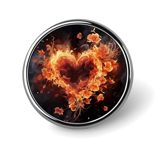 Runde Brosche mit Feuerblumen und Herz, modische Revers-Krawattennadeln, leichte Metallbrosche für Männer und Frauen, Kostüm, dekoratives Accessoire Runde Brosche mit Feuerblumen und Herz, modische Revers-Krawattennadeln, leichte Metallbrosche für Männer und Frauen, Kostüm, dekoratives Accessoire von Oudrspo