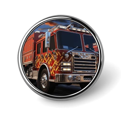 Runde Brosche mit Feuerwehrauto-Motiv, modische Revers-Krawattennadeln, leichte Metallbrosche, Abzeichen für Männer und Frauen, Kostüm, dekoratives Accessoire Runde Brosche mit Feuerwehrauto-Motiv, modische Revers-Krawattennadeln, leichte Metallbrosche, Abzeichen für Männer und Frauen, Kostüm, dekoratives Accessoire von Oudrspo
