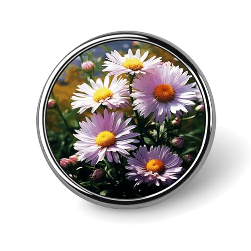 Runde Brosche mit Gänseblümchen-Pflanzen, modische Revers-Krawattennadeln, leichte Metallbrosche, Abzeichen für Männer und Frauen, Kostüm, dekoratives Accessoire Runde Brosche mit Gänseblümchen-Pflanzen, modische Revers-Krawattennadeln, leichte Metallbrosche, Abzeichen für Männer und Frauen, Kostüm, dekoratives Accessoire von Oudrspo