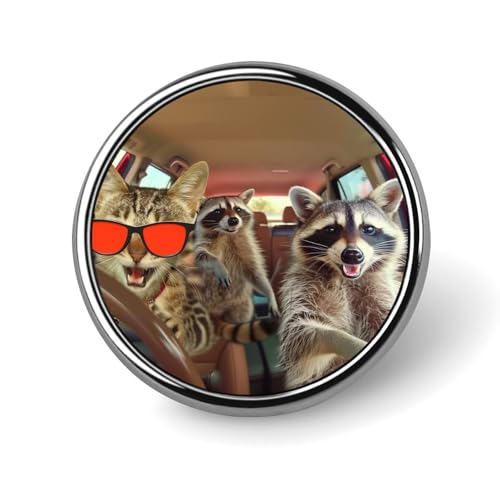 Runde Brosche mit Katzen-Waschbär-Opossum-Antrieb, Anstecknadel, Revers, Krawattennadel für Damen und Herren, Büroangestellte, Lehrer, Dekoration Runde Brosche mit Katzen-Waschbär-Opossum-Antrieb, Anstecknadel, Revers, Krawattennadel für Damen und Herren, Büroangestellte, Lehrer, Dekoration von Oudrspo