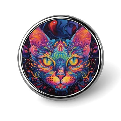Runde Brosche mit Katzenmotiv, ästhetisch, bunt, Anstecknadel, Revers, Krawattennadel für Damen und Herren, Büroangestellte, Lehrer, Dekoration Runde Brosche mit Katzenmotiv, ästhetisch, bunt, Anstecknadel, Revers, Krawattennadel für Damen und Herren, Büroangestellte, Lehrer, Dekoration von Oudrspo