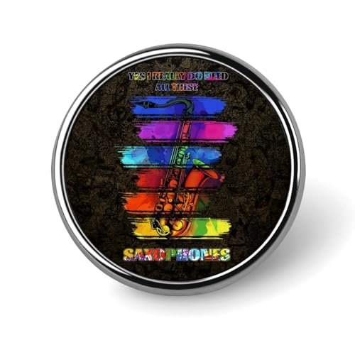 Runde Brosche mit Musiknoten im Aquarell-Stil, Saxophon, Anstecknadel, Revers, Krawattennadel für Damen und Herren, Büroangestellte, Lehrer, Dekoration Runde Brosche mit Musiknoten im Aquarell-Stil, Saxophon, Anstecknadel, Revers, Krawattennadel für Damen und Herren, Büroangestellte, Lehrer, Dekoration von Oudrspo