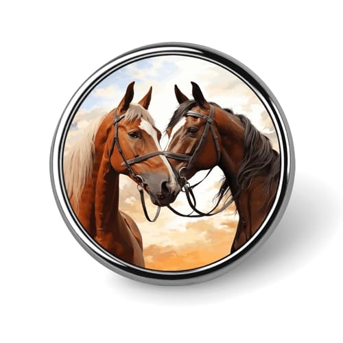 Runde Brosche mit Pferdemotiv, modische Revers-Krawattennadeln, leichte Metallbrosche, Abzeichen für Männer und Frauen, Kostüm, dekoratives Accessoire Runde Brosche mit Pferdemotiv, modische Revers-Krawattennadeln, leichte Metallbrosche, Abzeichen für Männer und Frauen, Kostüm, dekoratives Accessoire von Oudrspo
