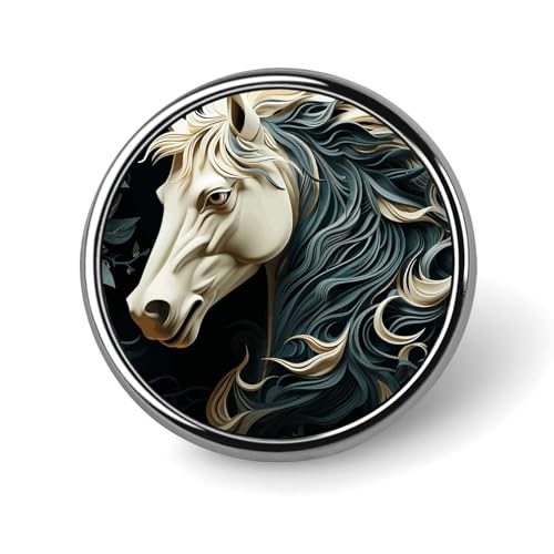 Runde Brosche mit Pferdemuster, modische Revers-Krawattennadeln, leichte Metallbrosche, Abzeichen für Männer und Frauen, Kostüm, dekoratives Accessoire Runde Brosche mit Pferdemuster, modische Revers-Krawattennadeln, leichte Metallbrosche, Abzeichen für Männer und Frauen, Kostüm, dekoratives Accessoire von Oudrspo