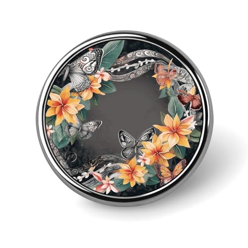 Runde Brosche mit Schmetterlings- und Girlandenbildern, modische Revers-Krawattennadeln, leichte Metallbrosche für Männer und Frauen, Kostüm, dekoratives Accessoire Runde Brosche mit Schmetterlings- und Girlandenbildern, modische Revers-Krawattennadeln, leichte Metallbrosche für Männer und Frauen, Kostüm, dekoratives Accessoire von Oudrspo
