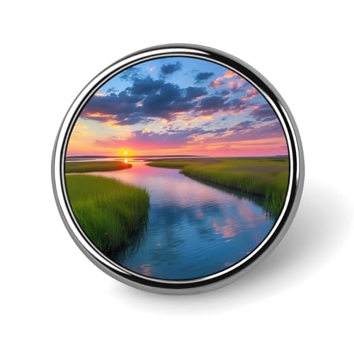 Runde Brosche mit Sonnenaufgang-Sumpfpflanze, Anstecknadel, Revers, Krawattennadel für Damen und Herren, Büroangestellte, Lehrer, Dekoration Runde Brosche mit Sonnenaufgang-Sumpfpflanze, Anstecknadel, Revers, Krawattennadel für Damen und Herren, Büroangestellte, Lehrer, Dekoration von Oudrspo
