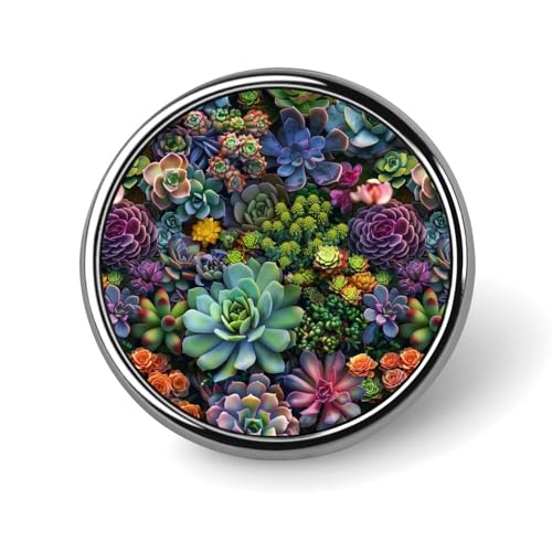 Runde Brosche mit Sukkulenten-Rosengarten, Anstecknadel, Revers, Krawattennadel für Damen und Herren, Büroangestellte, Lehrer, Dekoration Runde Brosche mit Sukkulenten-Rosengarten, Anstecknadel, Revers, Krawattennadel für Damen und Herren, Büroangestellte, Lehrer, Dekoration von Oudrspo
