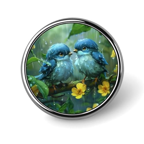 Runde Brosche mit Tiermotiv, blauer Vogel, Anstecknadel, Revers, Krawattennadel für Damen und Herren, Büroangestellte, Lehrer, Dekoration Runde Brosche mit Tiermotiv, blauer Vogel, Anstecknadel, Revers, Krawattennadel für Damen und Herren, Büroangestellte, Lehrer, Dekoration von Oudrspo