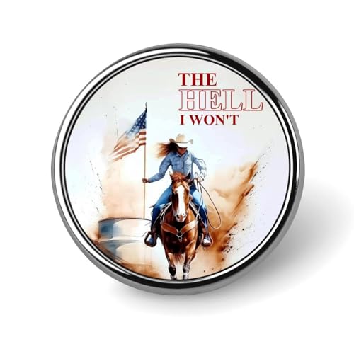 Runde Brosche mit USA-Flagge, Western-Cowgirl, Rodeo, Barrel Racing, Anstecknadel, Revers, Krawattennadel für Damen und Herren, Büroangestellte, Lehrer, Dekoration Runde Brosche mit USA-Flagge, Western-Cowgirl, Rodeo, Barrel Racing, Anstecknadel, Revers, Krawattennadel für Damen und Herren, Büroangestellte, Lehrer, Dekoration von Oudrspo