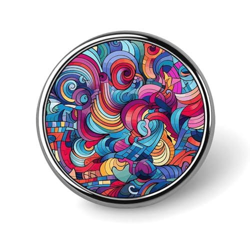 Runde Brosche mit abstraktem Muster, modische Revers-Krawattennadeln, leichte Metallbrosche für Männer und Frauen, Kostüm, dekoratives Accessoire Runde Brosche mit abstraktem Muster, modische Revers-Krawattennadeln, leichte Metallbrosche für Männer und Frauen, Kostüm, dekoratives Accessoire von Oudrspo