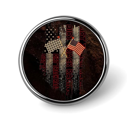 Runde Brosche mit amerikanischer Flagge, Dirt-Racing-Track, Anstecknadel, Revers, Krawattennadel für Damen und Herren, Büroangestellte, Lehrer, Dekoration Runde Brosche mit amerikanischer Flagge, Dirt-Racing-Track, Anstecknadel, Revers, Krawattennadel für Damen und Herren, Büroangestellte, Lehrer, Dekoration von Oudrspo
