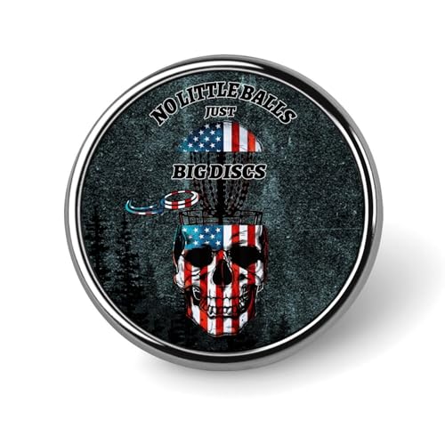 Runde Brosche mit amerikanischer Flagge, Disc-Golf-Totenkopf, Anstecknadel, Revers, Krawattennadel für Damen und Herren, Büroangestellte, Lehrer, Dekoration Runde Brosche mit amerikanischer Flagge, Disc-Golf-Totenkopf, Anstecknadel, Revers, Krawattennadel für Damen und Herren, Büroangestellte, Lehrer, Dekoration von Oudrspo