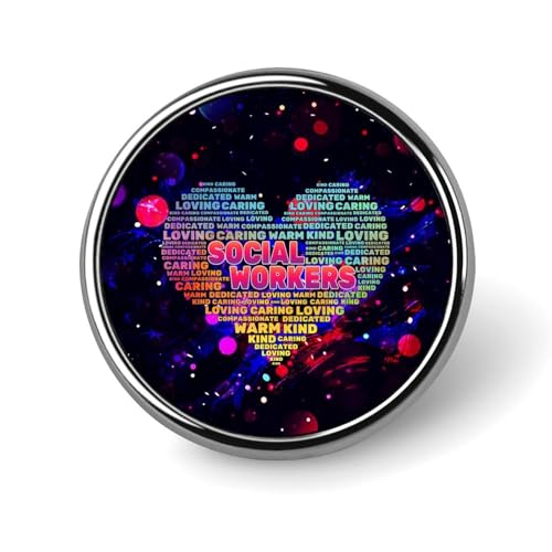 Runde Brosche mit amerikanischer Flagge, Motiv: Sozialarbeiter lieben, Anstecknadel, Revers, Krawattennadel für Damen und Herren, Büroangestellte, Lehrer, Dekoration Runde Brosche mit amerikanischer Flagge, Motiv: Sozialarbeiter lieben, Anstecknadel, Revers, Krawattennadel für Damen und Herren, Büroangestellte, Lehrer, Dekoration von Oudrspo