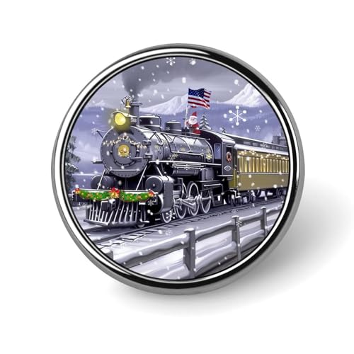 Runde Brosche mit amerikanischer Flagge, Schneezug, Berg, Anstecknadel, Revers, Krawattennadel für Damen und Herren, Büroangestellte, Lehrer, Dekoration Runde Brosche mit amerikanischer Flagge, Schneezug, Berg, Anstecknadel, Revers, Krawattennadel für Damen und Herren, Büroangestellte, Lehrer, Dekoration von Oudrspo