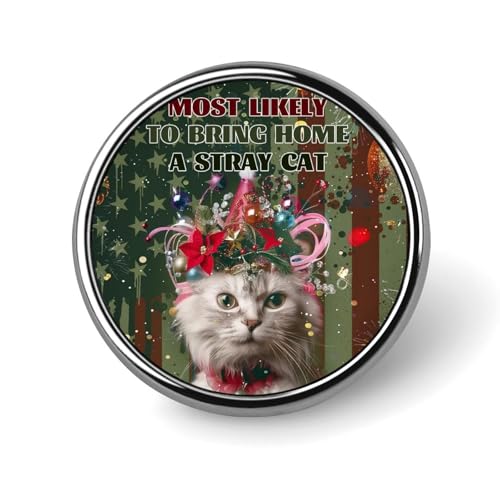 Runde Brosche mit amerikanischer Flagge, süße Weihnachtskatze, Anstecknadel, Revers, Krawattennadel für Damen und Herren, Büroangestellte, Lehrer, Dekoration Runde Brosche mit amerikanischer Flagge, süße Weihnachtskatze, Anstecknadel, Revers, Krawattennadel für Damen und Herren, Büroangestellte, Lehrer, Dekoration von Oudrspo