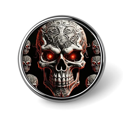 Runde Brosche mit bösem Totenkopf, modische Revers-Krawattennadeln, leichte Metallbrosche, Abzeichen für Männer und Frauen, Kostüm, dekoratives Accessoire Runde Brosche mit bösem Totenkopf, modische Revers-Krawattennadeln, leichte Metallbrosche, Abzeichen für Männer und Frauen, Kostüm, dekoratives Accessoire von Oudrspo