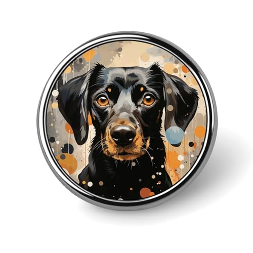 Runde Brosche mit bunten Punkten und Hunden, modische Revers-Krawattennadeln, leichte Metallbrosche für Männer und Frauen, Kostüm, dekoratives Accessoire Runde Brosche mit bunten Punkten und Hunden, modische Revers-Krawattennadeln, leichte Metallbrosche für Männer und Frauen, Kostüm, dekoratives Accessoire von Oudrspo