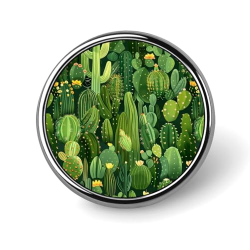 Runde Brosche mit leuchtend grünem Kaktus, Anstecknadel, Revers, Krawattennadel für Damen und Herren, Büroangestellte, Lehrer, Dekoration Runde Brosche mit leuchtend grünem Kaktus, Anstecknadel, Revers, Krawattennadel für Damen und Herren, Büroangestellte, Lehrer, Dekoration von Oudrspo