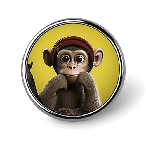 Runde Brosche mit neugierigem Affenmotiv, modische Revers-Krawattennadeln, leichte Metallbrosche, Abzeichen für Männer und Frauen, Kostüm, dekoratives Accessoire Runde Brosche mit neugierigem Affenmotiv, modische Revers-Krawattennadeln, leichte Metallbrosche, Abzeichen für Männer und Frauen, Kostüm, dekoratives Accessoire von Oudrspo
