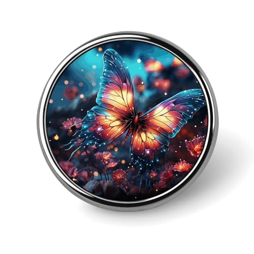 Schmetterling in der runden Anstecker-Brosche, modische Revers-Krawattennadeln, leichte Metallbrosche, Anstecker für Männer und Frauen, Kostüm, dekoratives Accessoire Schmetterling in der runden Anstecker-Brosche, modische Revers-Krawattennadeln, leichte Metallbrosche, Anstecker für Männer und Frauen, Kostüm, dekoratives Accessoire von Oudrspo