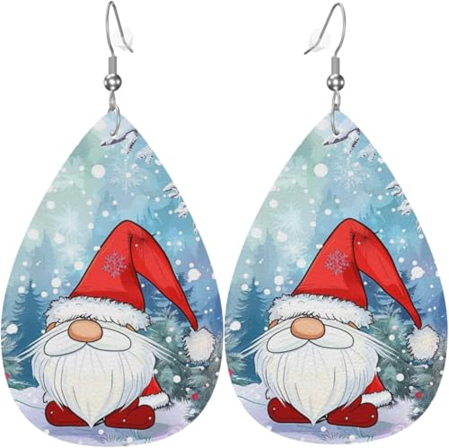 Schneefall Weihnachtswichtel Halloween Baum Leder Tropfen Ohrringe für Frauen von Oudrspo