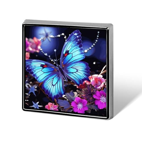 Schöner Schmetterling, goldene und grüne Blätter, Anstecknadel für Männer und Frauen, quadratische modische Brosche – süße Emaille-Anstecker, Anstecknadel aus Aluminiumlegierung für Hüte, Hemden, Tasc von Oudrspo