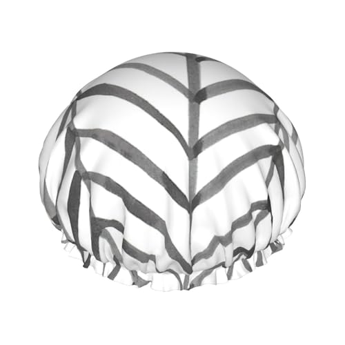 Schwarz-weiß gestreift Print DoubleShower Cap Badeduschhauben Damen Herren Duschhauben Salon Heimgebrauch von Oudrspo