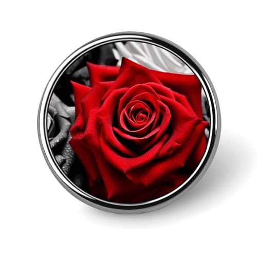Schwarze, weiße und rote Rosen-Anstecknadel für Männer, supersüße modische Weihnachtsmann-Brosche – süße Emaille-Abzeichen, Anstecknadel aus Aluminiumlegierung für Hüte, Hemden, Taschen, Jacken und Ac von Oudrspo