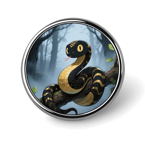 Schwarze Schlangen-Anstecknadel für Männer, Yorkshire Terrier am Strand, modische Brosche – süße Emaille-Anstecker, Anstecknadel aus Aluminiumlegierung für Hüte, Hemden, Taschen, Jacken und Accessoire von Oudrspo