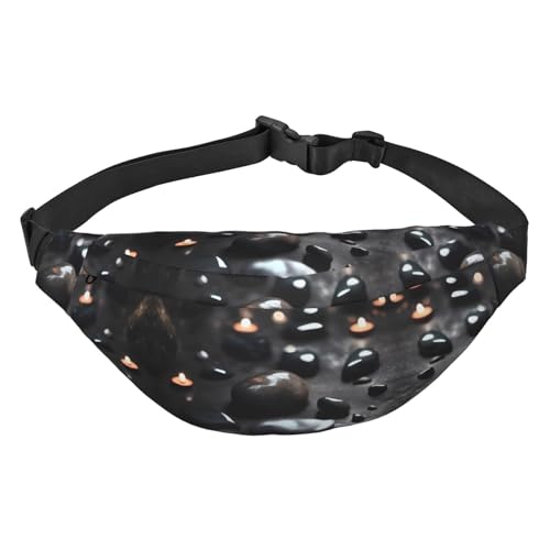 Schwarzer Mystery Heart Stone Stilvolle und praktische Gürteltasche für Frauen - Bequeme Gürteltasche für Outdoor-Aktivitäten, Lauf-Gürteltasche, von Oudrspo