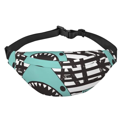 Shark Attack Gürteltasche für Männer und Frauen, wasserdichte Sport-Hüfttasche, Gürteltasche für Reisen, Wandern, Laufen von Oudrspo