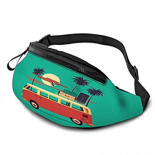 Sommerurlaub Lässige Gürteltasche Für Männer Frau Reisen Mit Dem Auto Mit Gepäcktaschen Auf Dem Dach Strand Palmen Sonne Langlebige Bauchtasche Genießen Sie Sport Wandern Laufen Radfahren Im Freien von Oudrspo