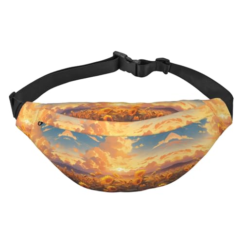 Sonnenblume bei Sonnenuntergang Stilvolle und praktische Gürteltasche für Frauen - Bequeme Gürteltasche für Outdoor-Aktivitäten, Gürteltasche zum Laufen, von Oudrspo