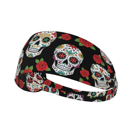 Sport-Schweißbänder für Männer und Frauen, Stirnbänder, Workout, rutschfeste Stirnbänder, atmungsaktives Stirnband, Fitness, dehnbares Unisex-Haarband für Yoga, Laufen, Radfahren, Ball (Röntgen-Totenk von Oudrspo
