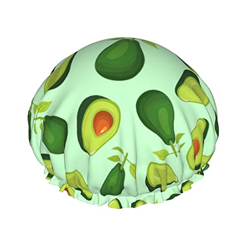 Süße Avocado-Badekappen für Kinder, Haarkappe, wiederverwendbare Duschkappen, weiche und elastische Dusch-Haarkappe für langes Haar, kurzes Haar, lockiges Haar von Oudrspo