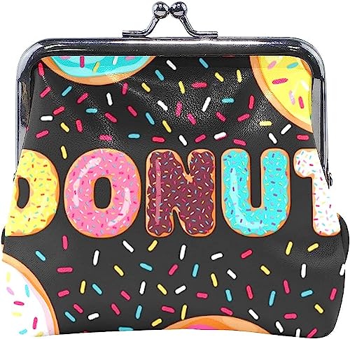 Sweet Donut Pink Yellow Blue White Coin Purse Retro Money Pouch with Kiss-Lock Buckle Wallet Bag Card Holder for Women and Girls von Oudrspo