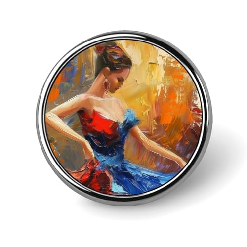 Tanzende Frau, runde Brosche, Anstecknadel, Revers, Krawattennadel für Damen und Herren, Büroangestellte, Lehrer, Dekoration Tanzende Frau, runde Brosche, Anstecknadel, Revers, Krawattennadel für Damen und Herren, Büroangestellte, Lehrer, Dekoration von Oudrspo