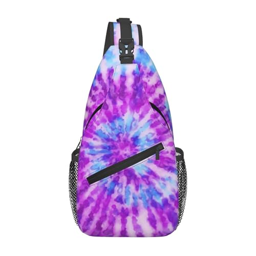 Tie Dye Mushroom Rainbow Sling Backpack Crossbody Bag, Chest Bag Daypack for Outdoors Hiking Traveling von Oudrspo