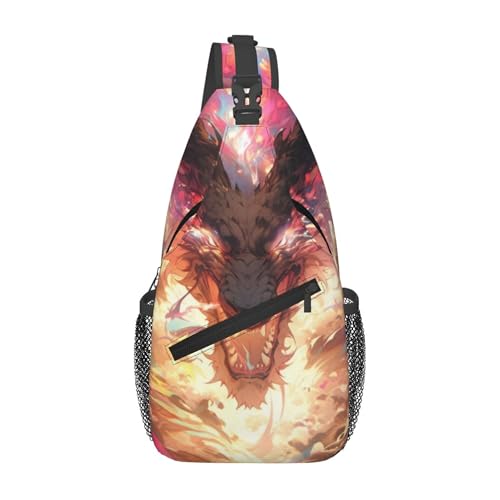 Tie Dye Mushroom Rainbow Sling Backpack Crossbody Bag, Chest Bag Daypack for Outdoors Hiking Traveling von Oudrspo