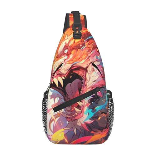 Tie Dye Mushroom Rainbow Sling Backpack Crossbody Bag, Chest Bag Daypack for Outdoors Hiking Traveling von Oudrspo