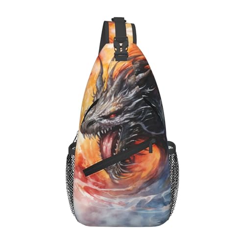 Tie Dye Mushroom Rainbow Sling Backpack Crossbody Bag, Chest Bag Daypack for Outdoors Hiking Traveling von Oudrspo