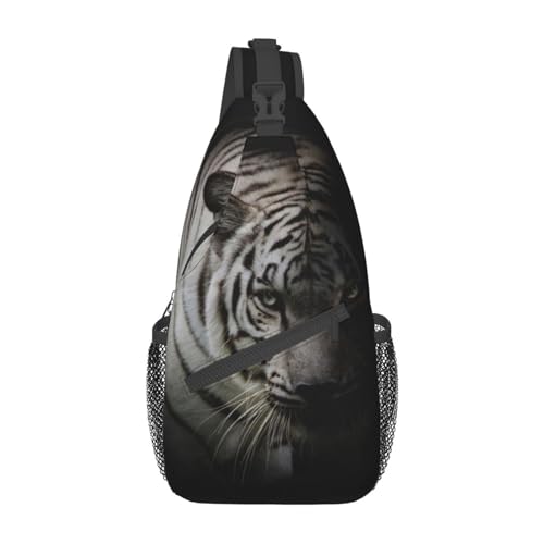 Tiger 03 Tiger Umhängetasche Herren Sling-Rucksack Tagesrucksack Freizeitrucksack Wandertasche Coole Rucksacktasche von Oudrspo
