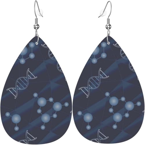 Tropfenförmige Ohrringe, Lederschmuck, Ohrringe für Damen, geometrische Wissenschaft von Oudrspo