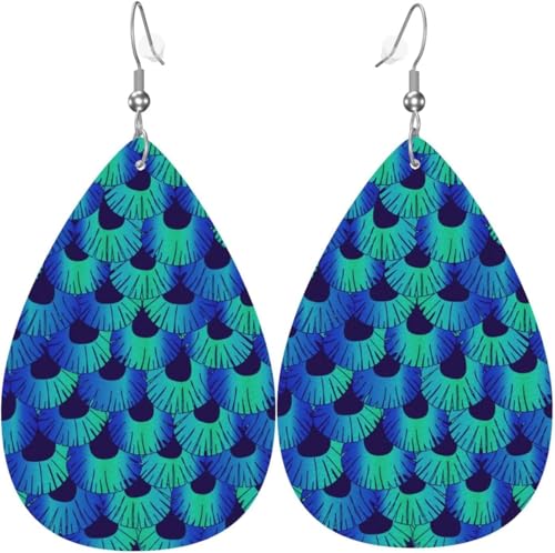 Tropfenförmige Ohrringe für Damen, Lederschmuck, Ohrringe – Märchen der Meerjungfrau, Weiß von Oudrspo