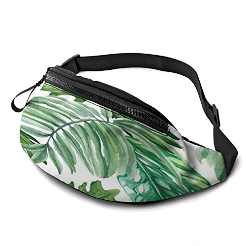Tropical Palm Leaf Bauchtasche für Damen Herren Mode Gürteltasche Hüfttasche mit verstellbarem Gürtel für Reisen im Freien Sport Laufen von Oudrspo