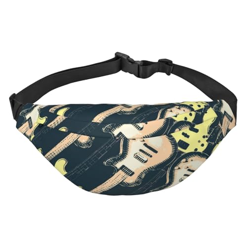 Umhängetasche für Damen und Herren, modische Hüfttasche, Gürteltasche zum Wandern, Laufen, Reisen, Musikgitarre von Oudrspo