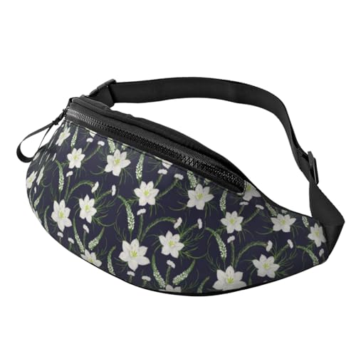 Umhängetaschen für Damen und Herren – Lilien, Blumen, Kieferngrün, Reise-Gürteltasche, Lauf-Hüfttasche für Damen und Herren von Oudrspo